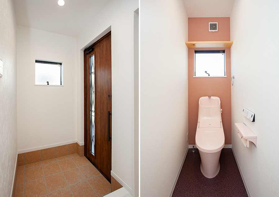 玄関とトイレ｜京都・滋賀の注文住宅 天然木の家