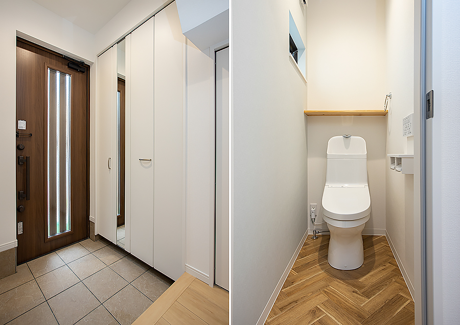ご家族お気に入りの玄関とトイレ｜京都・滋賀の注文住宅 天然木の家
