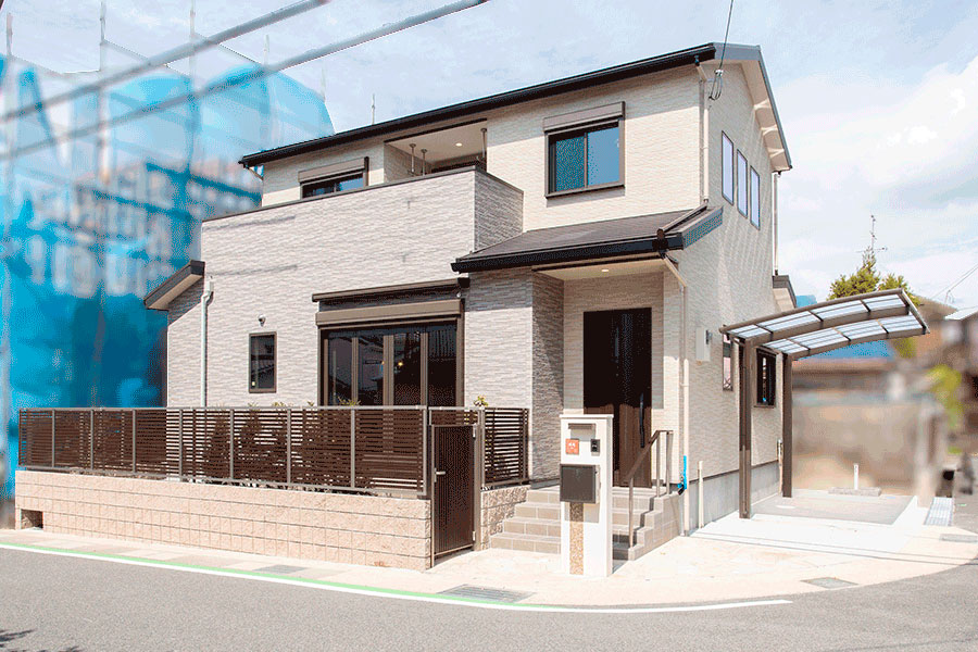 南向きの陽当りの良い外観｜京都・滋賀の注文住宅 天然木の家